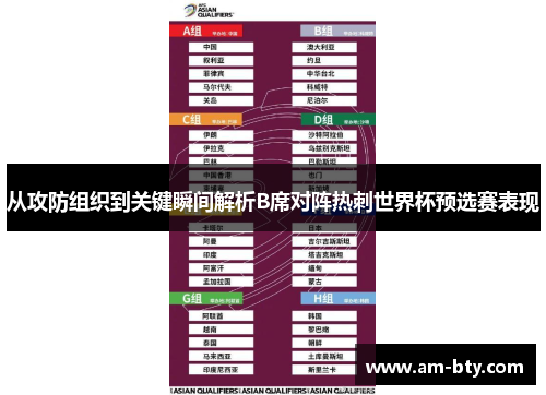 从攻防组织到关键瞬间解析B席对阵热刺世界杯预选赛表现